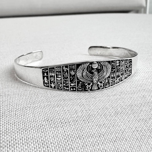 Horus Falcon Egyptian God Deity Cuff Bracelet