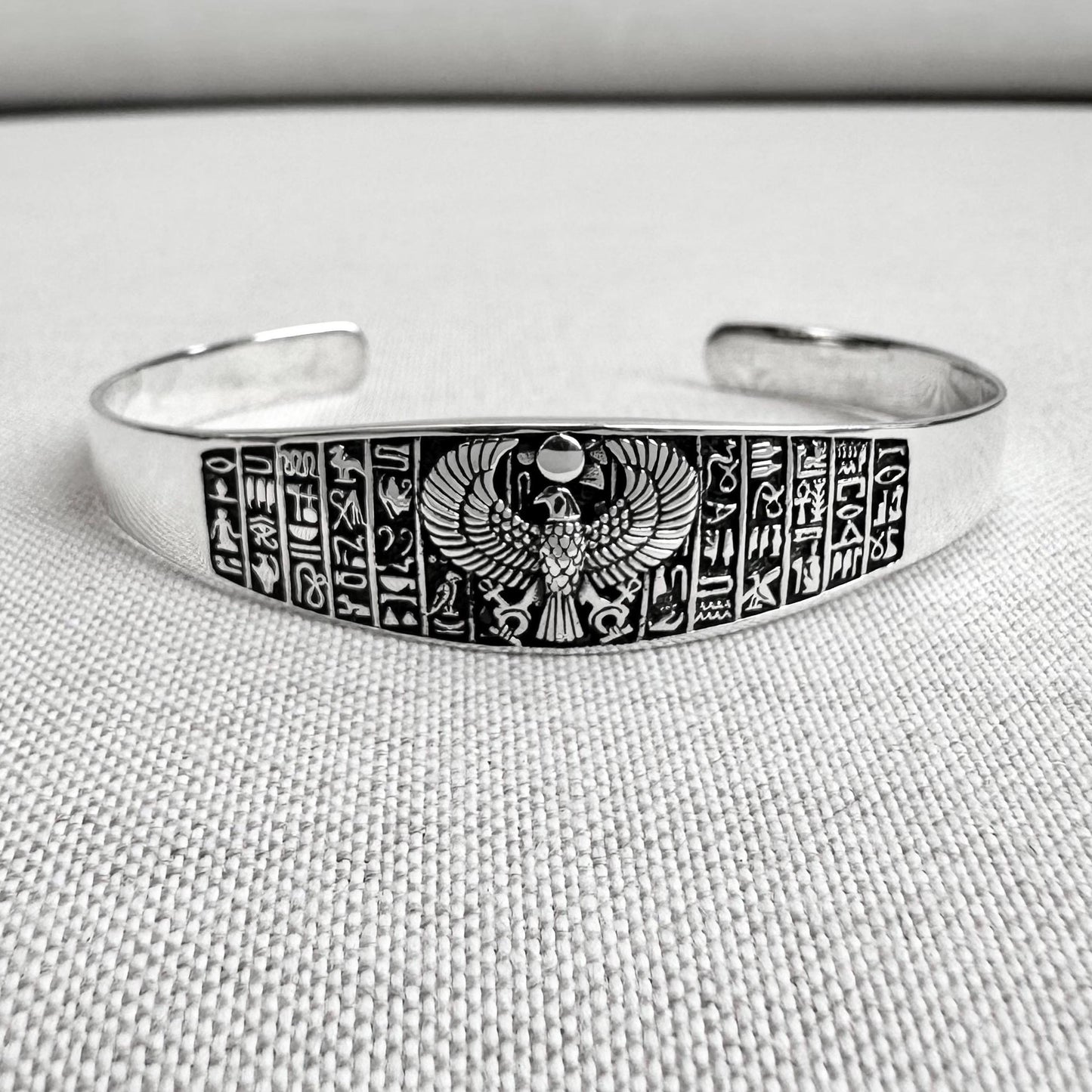 Horus Falcon Egyptian God Deity Cuff Bracelet