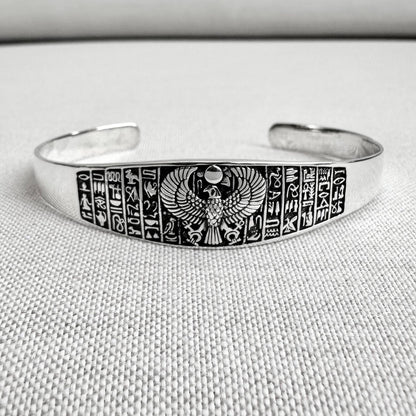 Horus Falcon Egyptian God Deity Cuff Bracelet