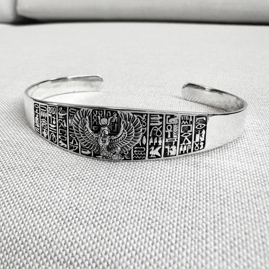 Isis Egyptian Goddess Deity Aset Cuff Bracelet