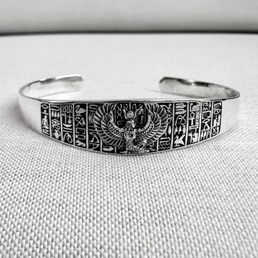 Isis Egyptian Goddess Deity Aset Cuff Bracelet