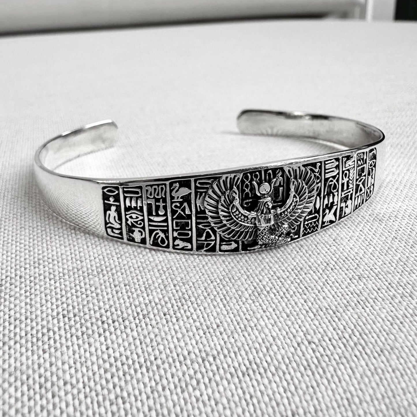 Isis Egyptian Goddess Deity Aset Cuff Bracelet
