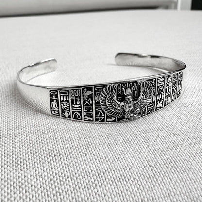 Isis Egyptian Goddess Deity Aset Cuff Bracelet