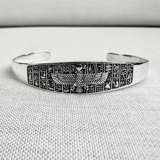 Horus Falcon Egyptian God Deity Cuff Bracelet