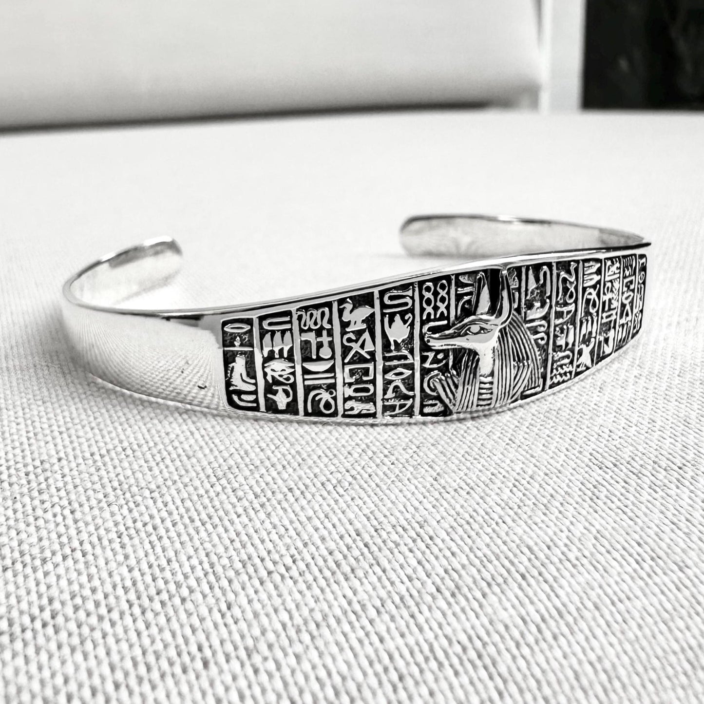 Anubis Egyptian God Jackal Deity Cuff Bracelet