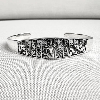 Anubis Egyptian God Jackal Deity Cuff Bracelet