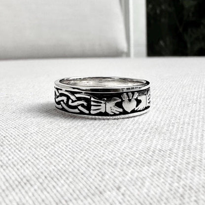 Claddagh Celtic Irish Heritage Heart Ring