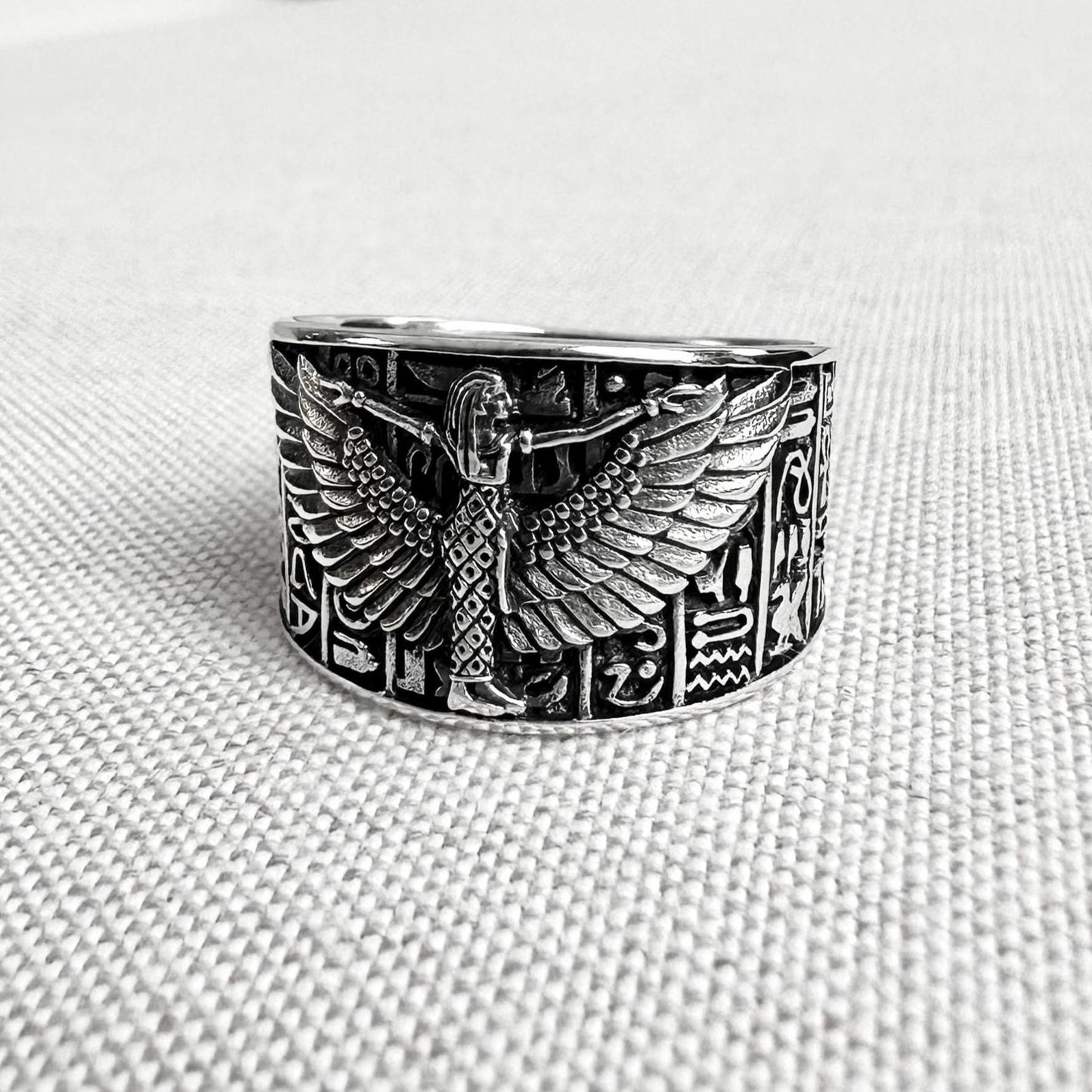 Ma'at Egyptian Goddess Deity Maat Amulet Ring