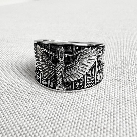 Ma'at Egyptian Goddess Deity Maat Amulet Ring