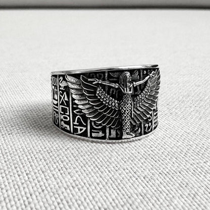 Ma'at Egyptian Goddess Deity Maat Amulet Ring
