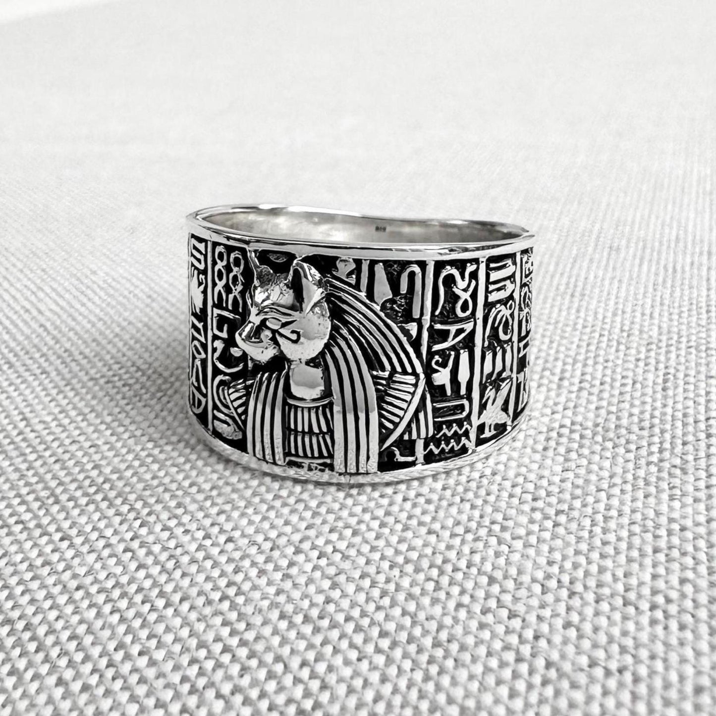 Bastet Egyptian Goddess Cat Ring