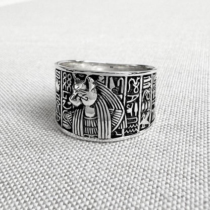 Bastet Egyptian Goddess Cat Ring