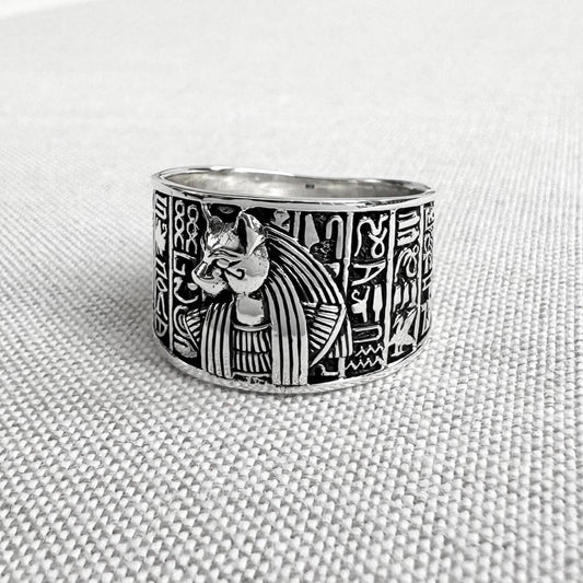 Bastet Egyptian Goddess Cat Ring