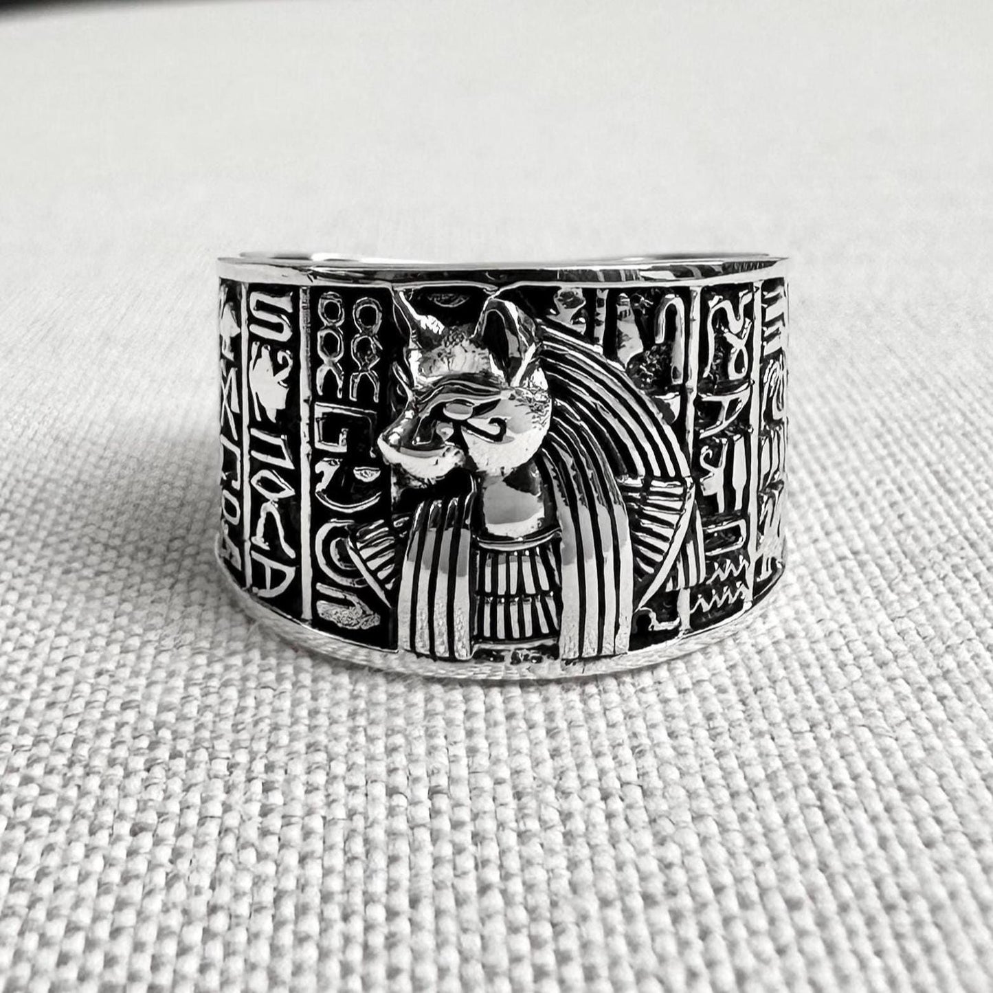 Bastet Egyptian Goddess Cat Ring