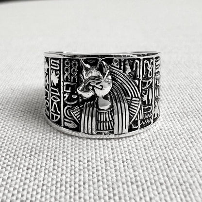 Bastet Egyptian Goddess Cat Ring