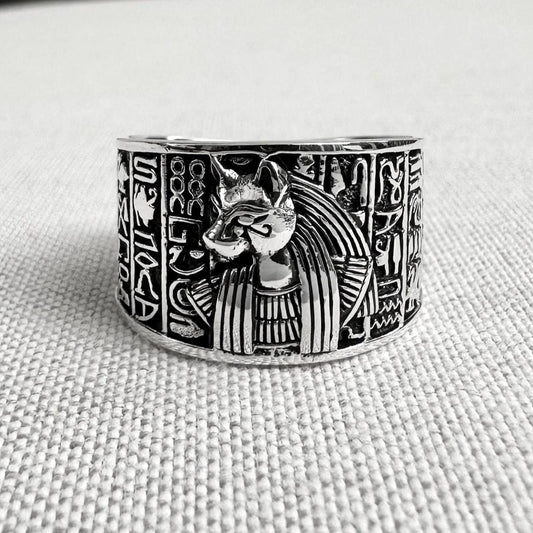 Bastet Egyptian Goddess Cat Ring