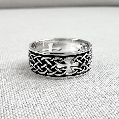 Celtic Infinity Knot Viking Irish Cross Ring