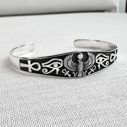 Horus Falcon Egypt Eye God Deity Cuff Bracelet