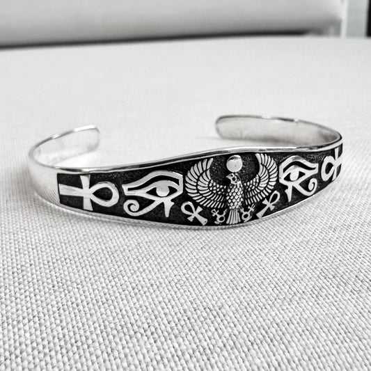 Horus Falcon Egypt Eye God Deity Cuff Bracelet