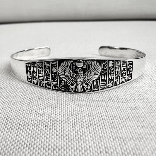 Horus Falcon Egyptian God Deity Cuff Bracelet