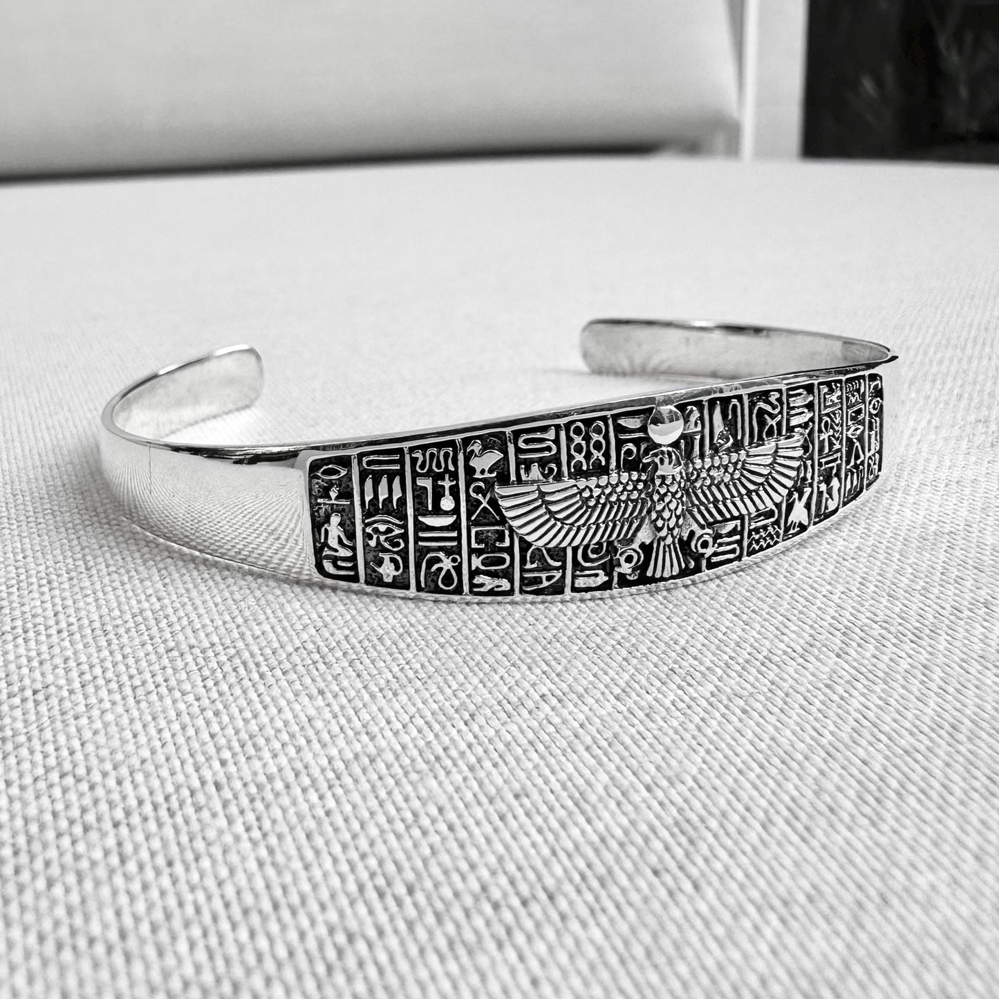 Horus Falcon Egyptian God Deity Cuff Bracelet