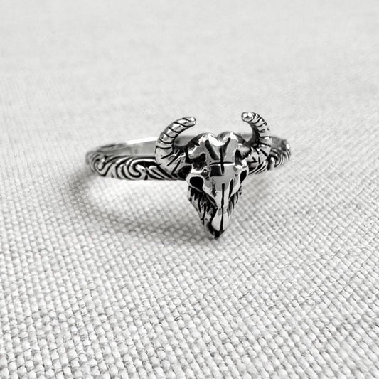 Bull Skull Wild West Cowboy Ring