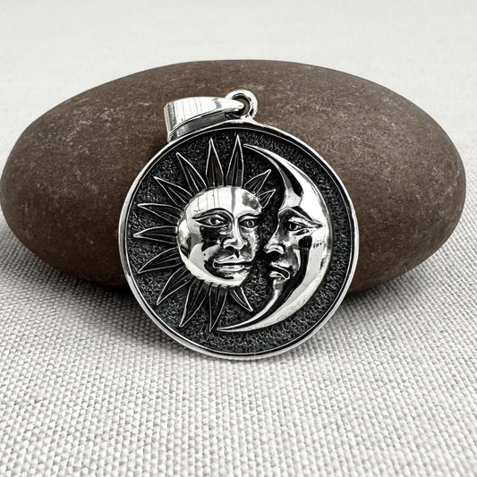 Sun Moon Celtic Crescent Pendant/Necklace