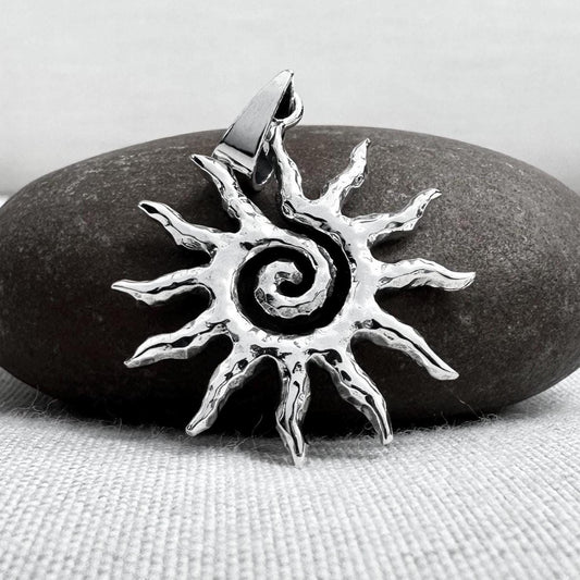 Spiral Sun Tribal Solaris Pendant/Necklace