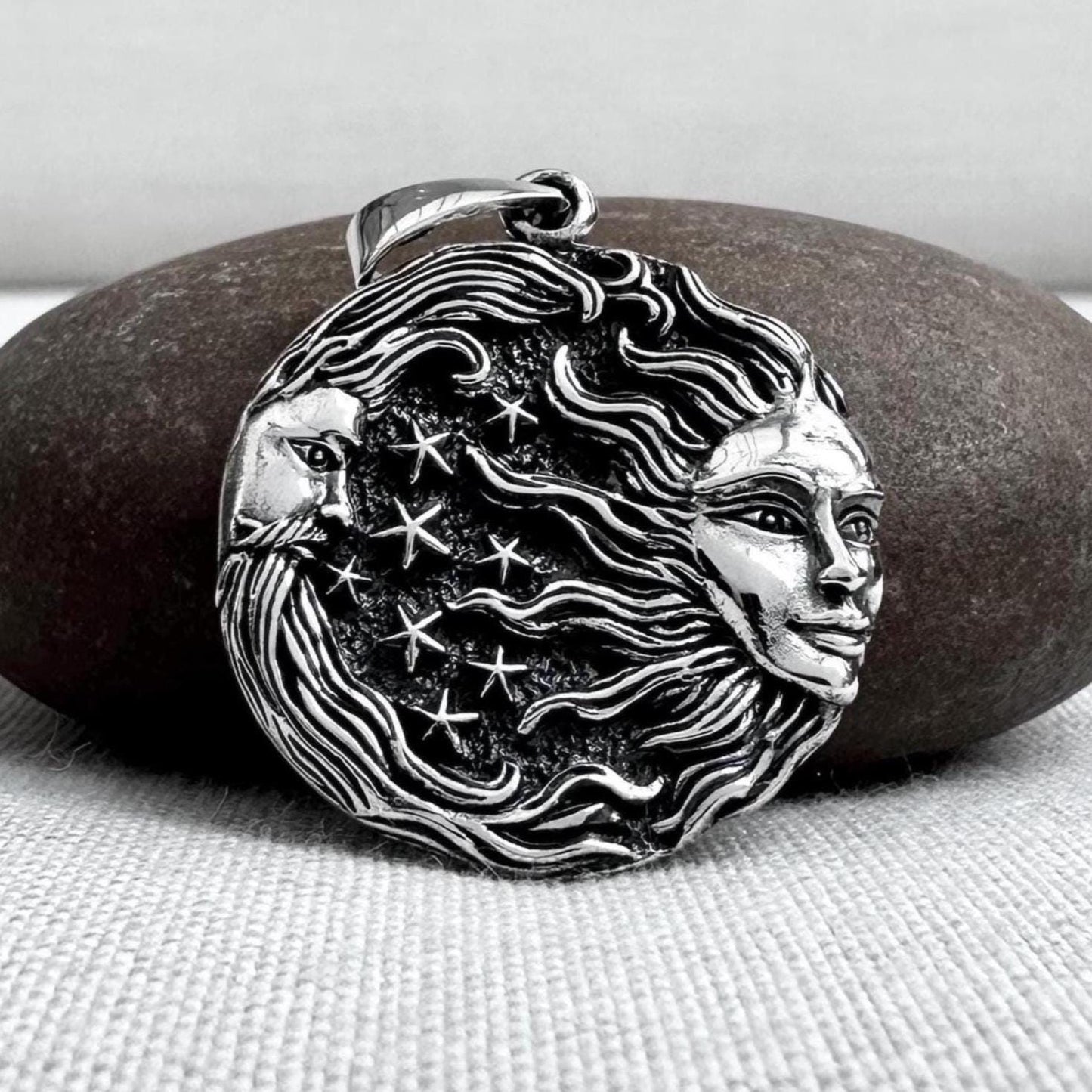 Sun Moon Celtic Crescent Pendant/Necklace