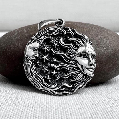 Sun Moon Celtic Crescent Pendant/Necklace