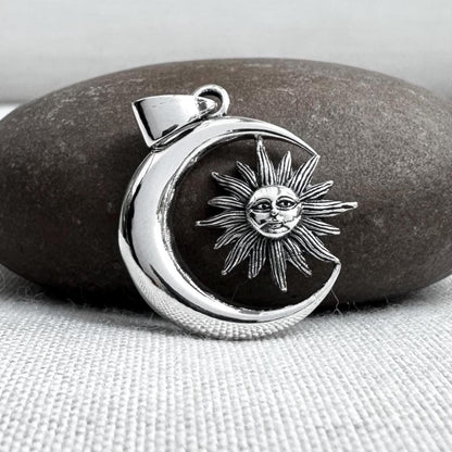 Sun Moon Celtic Crescent Pendant/Necklace