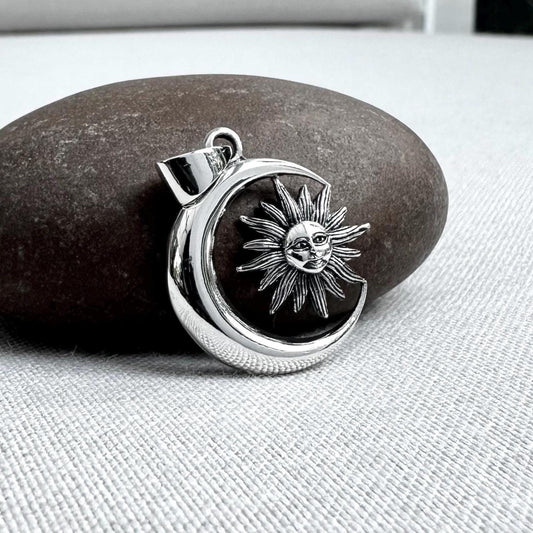 Sun Moon Celtic Crescent Pendant/Necklace