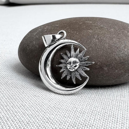 Sun Moon Celtic Crescent Pendant/Necklace