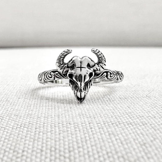Bull Skull Wild West Cowboy Ring