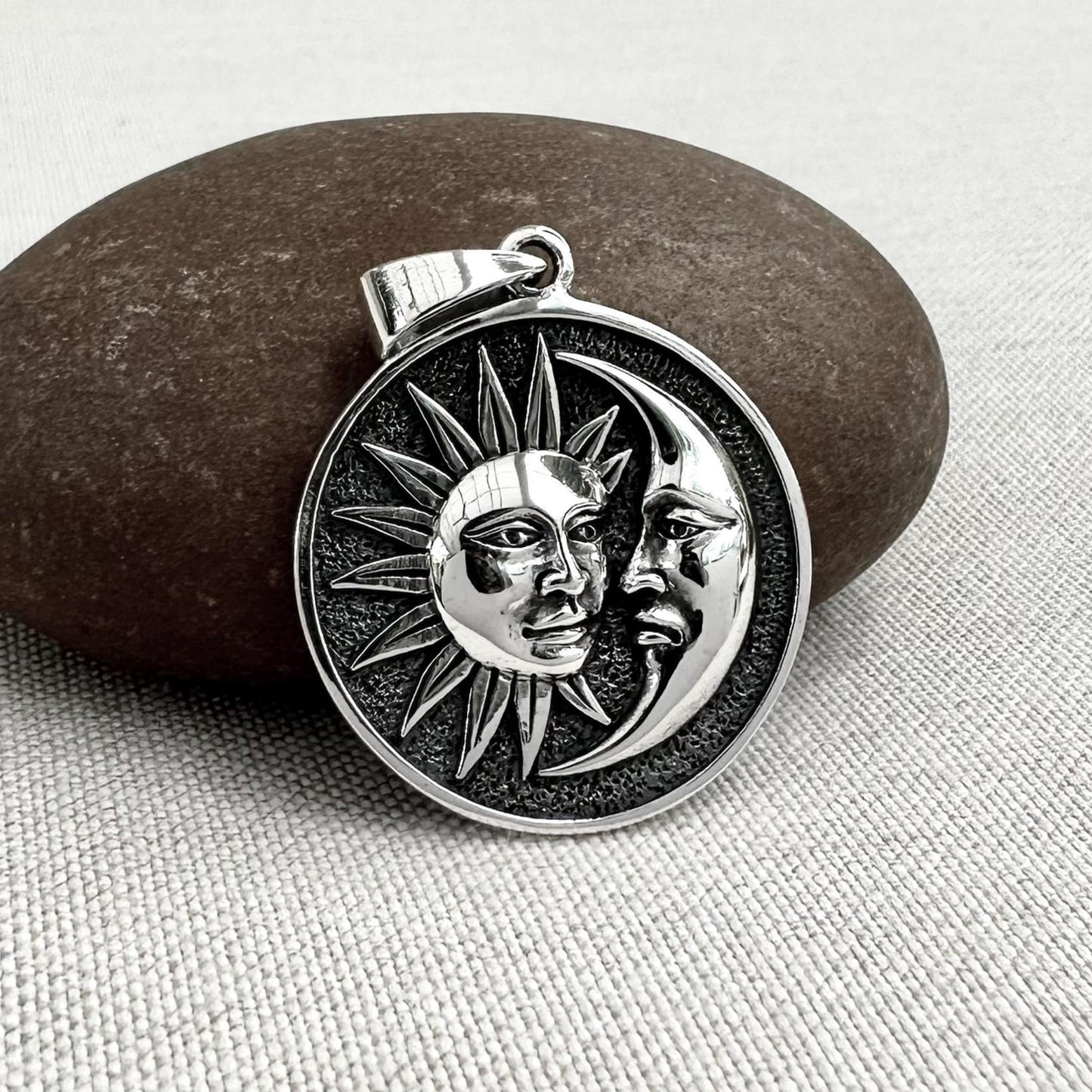 Sun Moon Celtic Crescent Pendant/Necklace