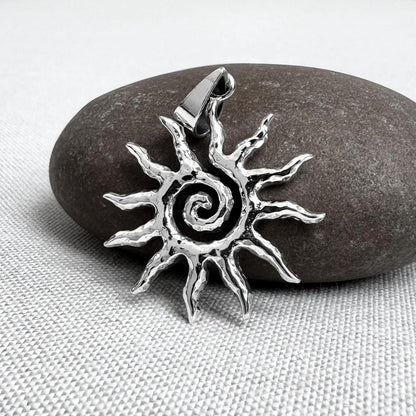 Spiral Sun Tribal Solaris Pendant/Necklace