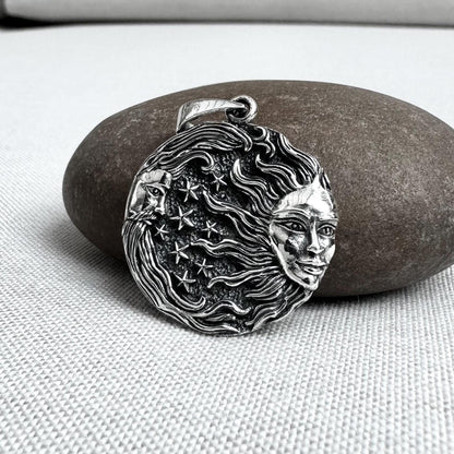 Sun Moon Celtic Crescent Pendant/Necklace