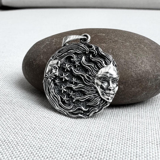 Sun Moon Celtic Crescent Pendant/Necklace