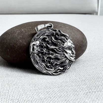 Sun Moon Celtic Crescent Pendant/Necklace