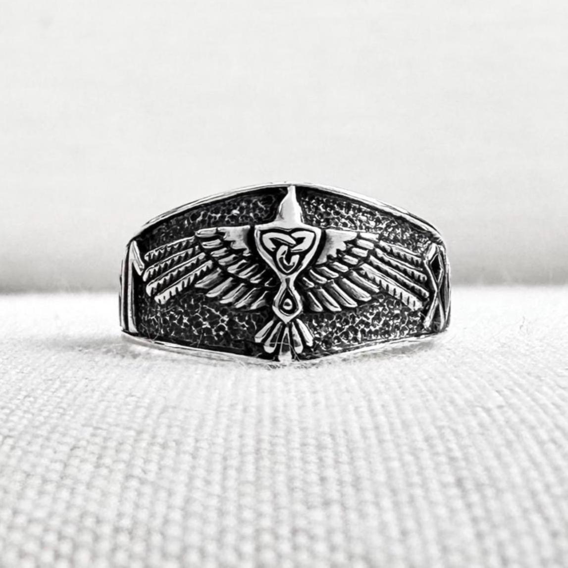 Odin's Raven Crow Viking Bird Ring