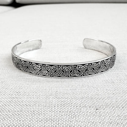 Triquetra Viking Celtic Irish Trinity Knot Cuff Bracelet