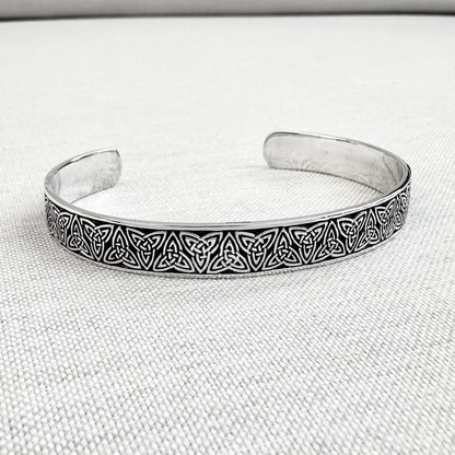 Triquetra Viking Celtic Irish Trinity Knot Cuff Bracelet