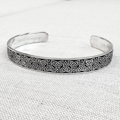 Triquetra Viking Celtic Irish Trinity Knot Cuff Bracelet