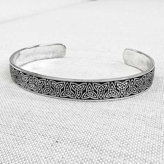 Triquetra Viking Celtic Irish Trinity Knot Cuff Bracelet
