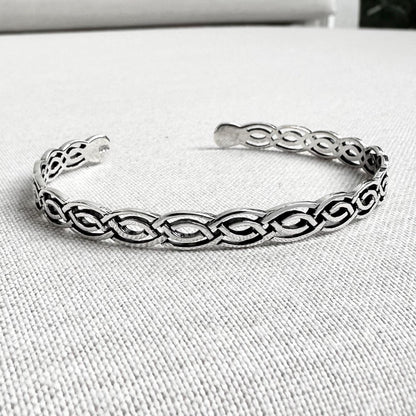 Infinity Celtic Knot Irish Viking Cuff Bracelet