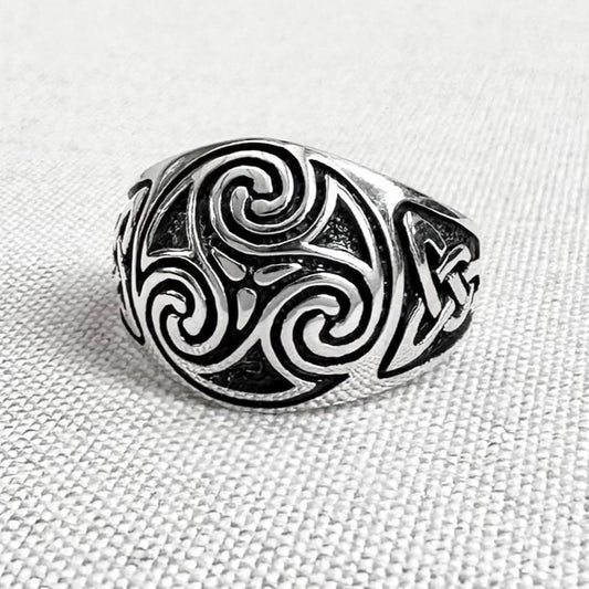 Triskelion Viking Celtic Knot Spiral Triskele Ring