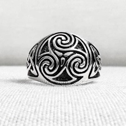 Triskelion Viking Celtic Knot Spiral Triskele Ring