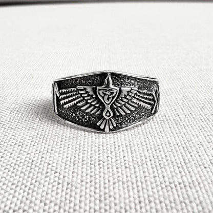 Odin's Raven Crow Viking Bird Ring