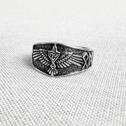Odin's Raven Crow Viking Bird Ring