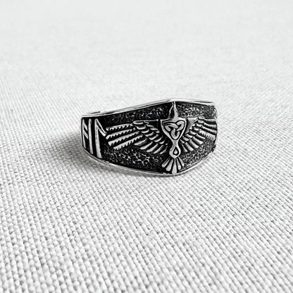 Odin's Raven Crow Viking Bird Ring